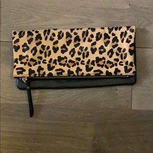 Leopard print clutch from Banana Republic